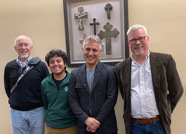 Reza Aslan '95 and Religious Studies faculty and student. October 2022