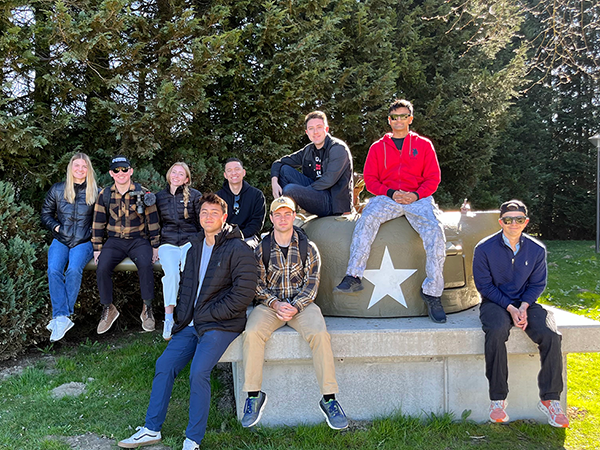 ROTC Students at WWII memorial in Belgium