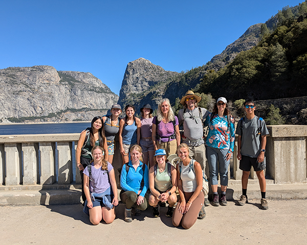 Prof. Iris Stewart-Frey and students near Hetch Hetchy