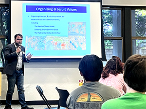 Nicholas Hayes-Mota presenting at the Building Power Workshop 2026