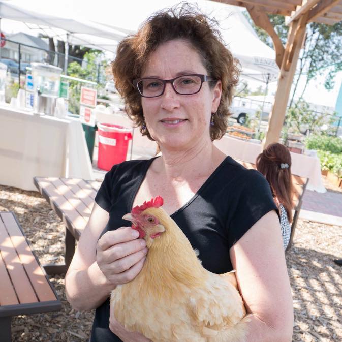 Leslie and a friend at the Forge Garden